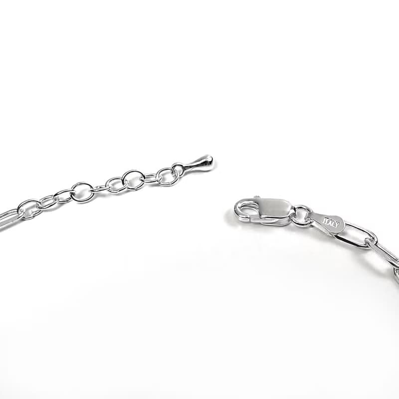 瘋狂幾何 | 極簡橢圓切角造型925純銀可調整手鍊.寬3.5mm