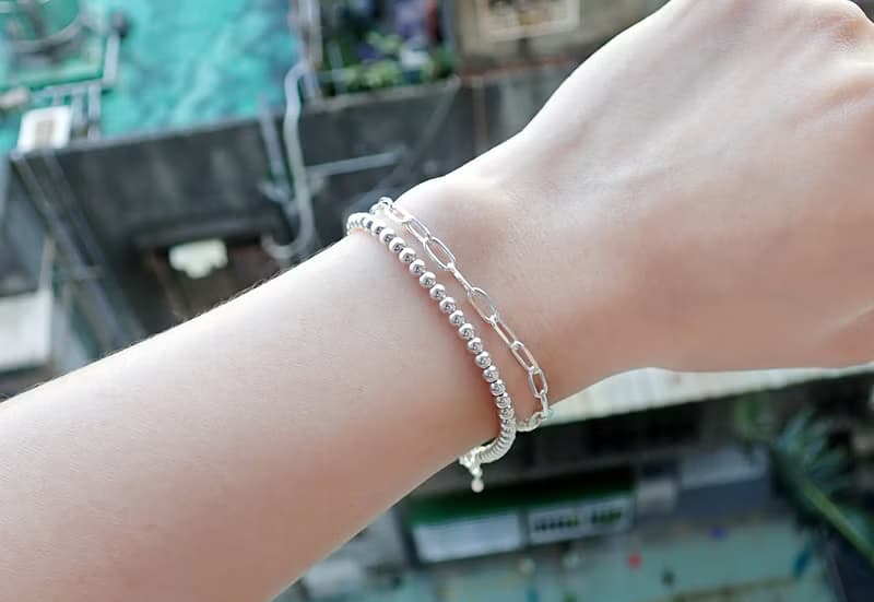 瘋狂幾何 | 極簡橢圓切角造型925純銀可調整手鍊.寬3.5mm