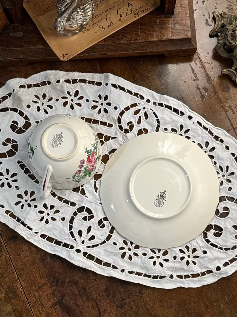 50273-法國19世紀末K & G Luneville 鄉村風格巧克力杯300ml