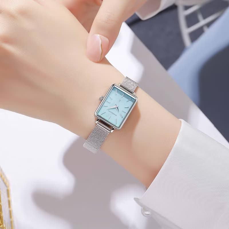 【MOONART】方型手錶 藝月系列-雲彩+ 女裝手錶 珍珠貝藝術手錶