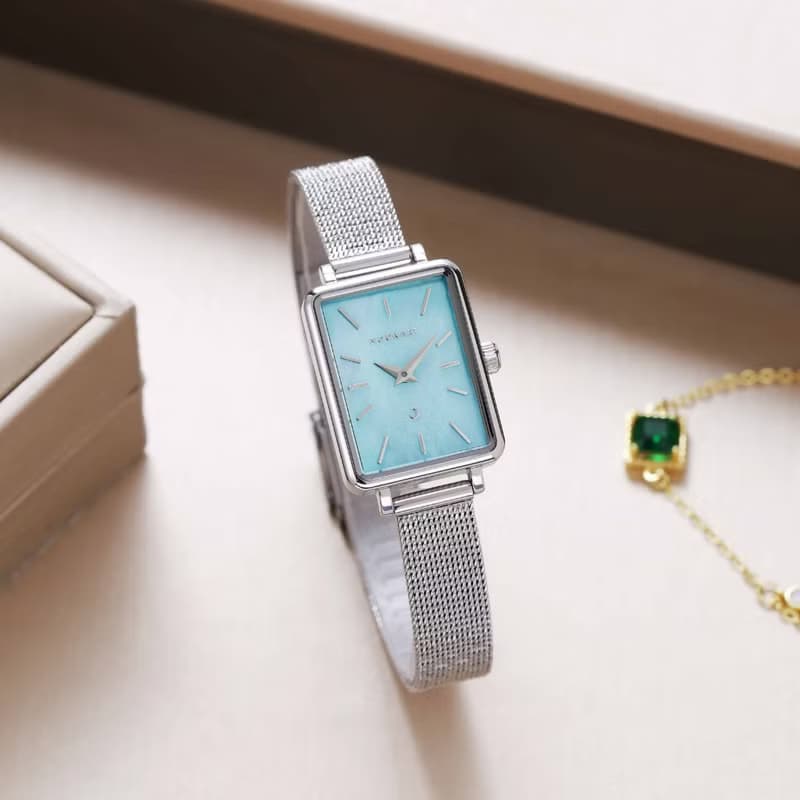 【MOONART】方型手錶 藝月系列-雲彩+ 女裝手錶 珍珠貝藝術手錶