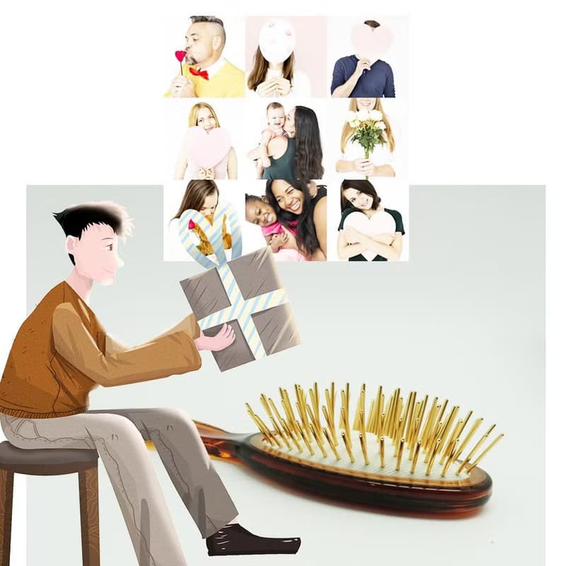 快速出貨 輕巧黃金梳子獨家禮盒-極厚鍍雙層24K黃金髮梳 防疫抗菌