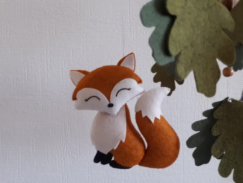Mobile baby nursery decor woodland, forest animals crib mobile, baby shower gift