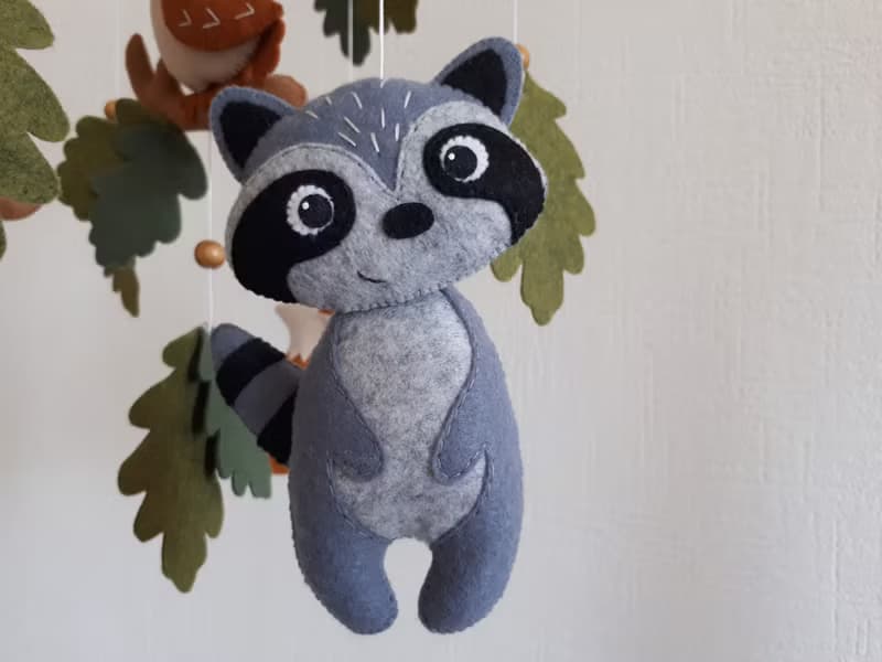 Mobile baby nursery decor woodland, forest animals crib mobile, baby shower gift