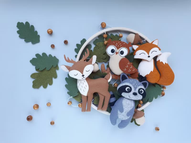 Mobile baby nursery decor woodland, forest animals crib mobile, baby shower gift