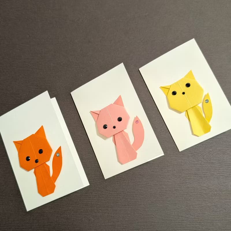 手工卡片  |  可愛系列  /【狐狸或貓咪_是誰傻傻分不清】011