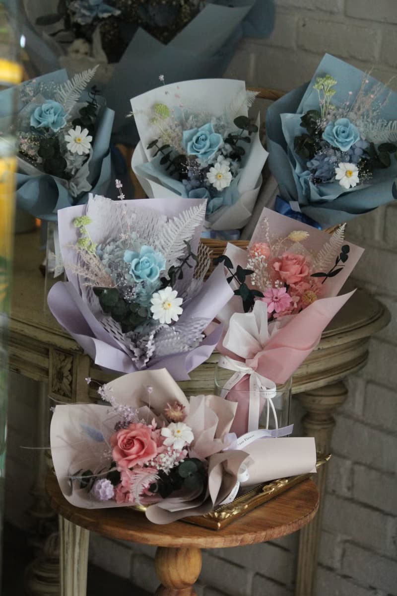 【粉色系永生玫瑰花束】生日送禮/祝賀花禮/永生花