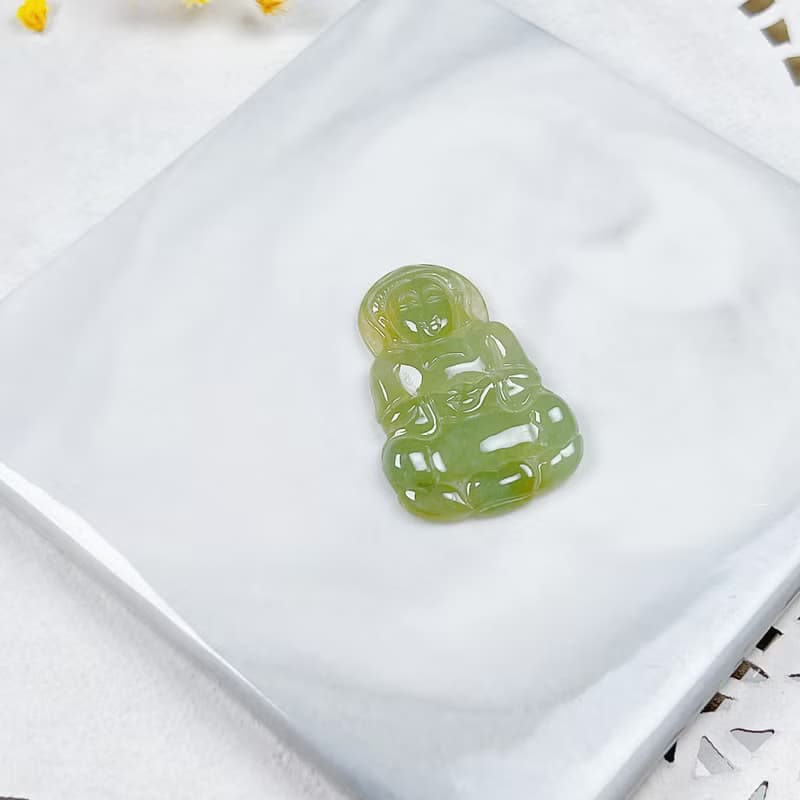 冰綠翡翠觀音菩薩項鍊 | 天然緬甸玉翡翠A貨 | 送禮