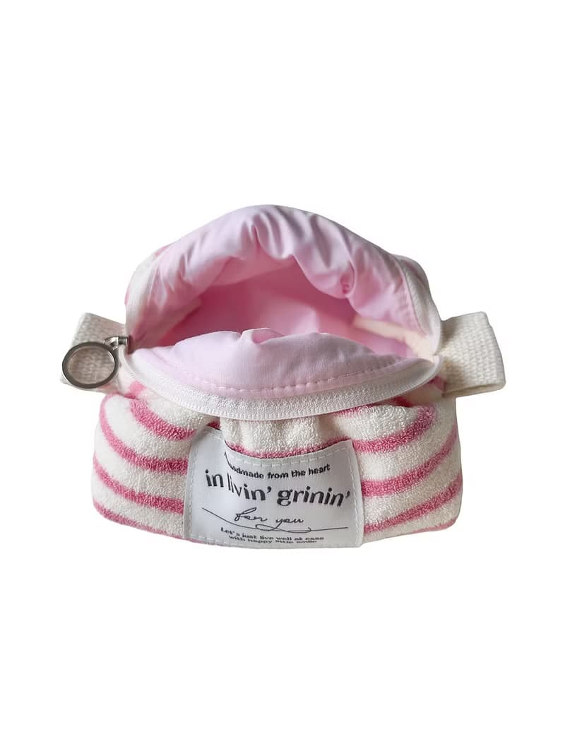 terry stripe pouch S_aurora pink