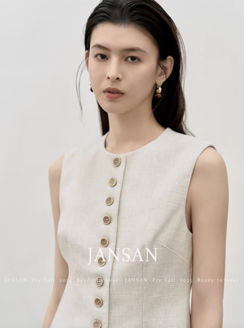 法式極簡 亞麻混紡老錢風緊身連身裙
