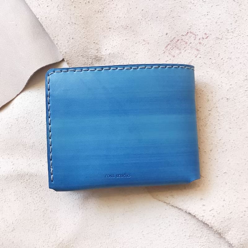 真皮短夾_3卡片層_零錢袋_天空藍
