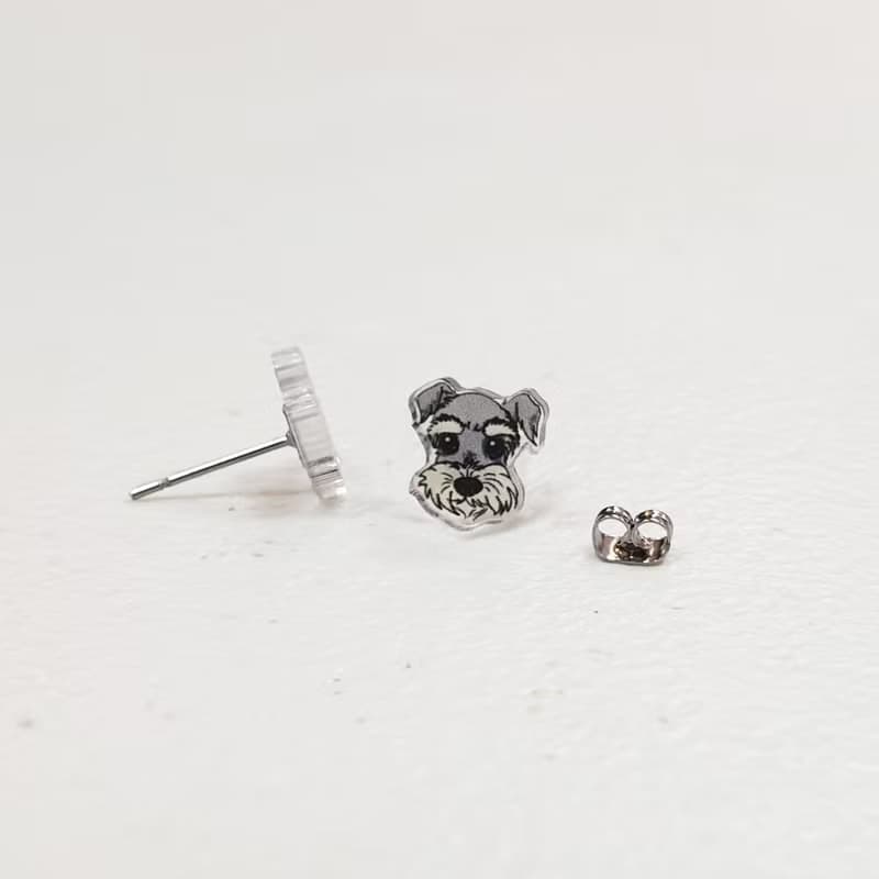 台灣犬/米克斯 4毛色 自創寵物圖樣 壓克力針式 / 夾式 耳夾 耳環