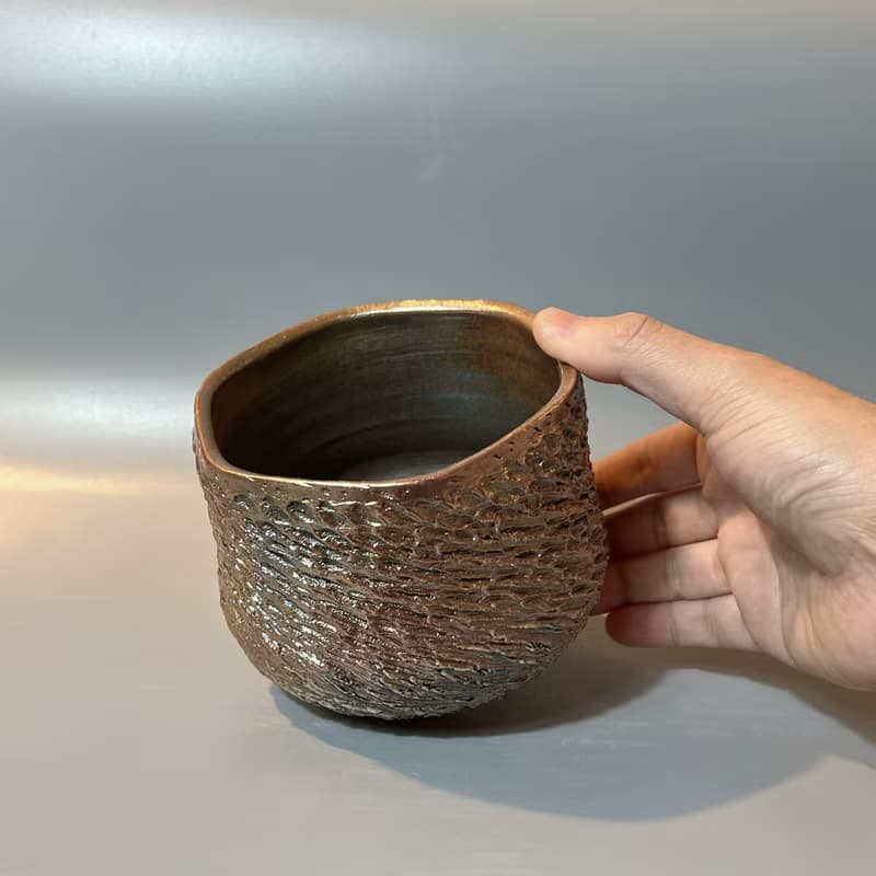 柴燒風紋大茶碗 / 水方 / 小平凡手作