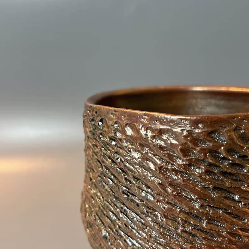 柴燒風紋大茶碗 / 水方 / 小平凡手作