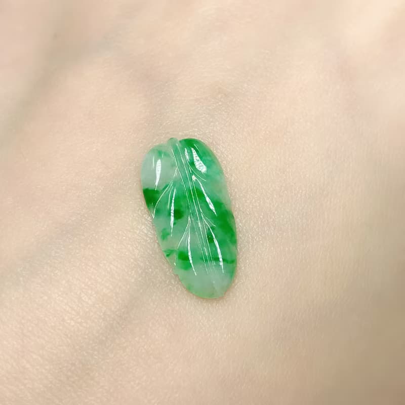 【一葉致富】冰飄陽綠翡翠葉子 | 天然緬甸A貨翡翠 | 送禮