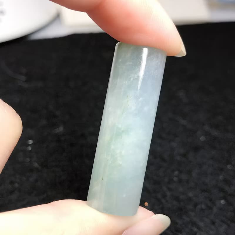 冰種翡翠圓玉印 | 天然緬甸玉A貨翡翠 | 送禮