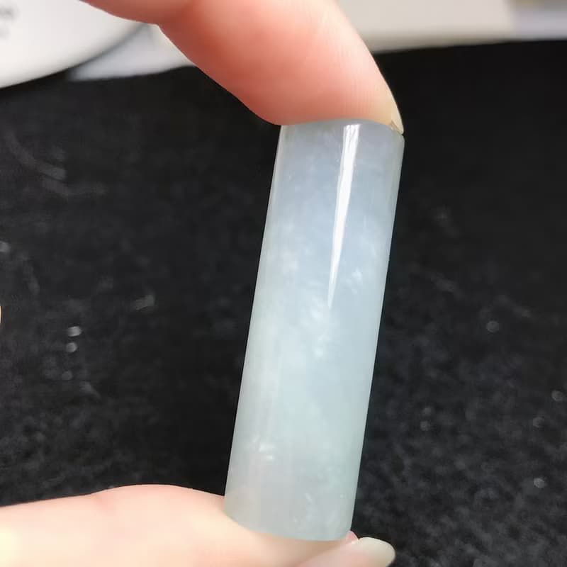 冰種翡翠圓玉印 | 天然緬甸玉A貨翡翠 | 送禮