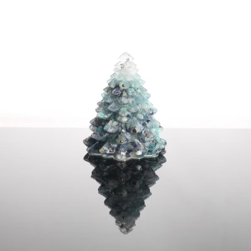 【聖誕禮物】藍色細雪水晶寶石大聖誕樹-奧剛能量樹/療癒礦石交