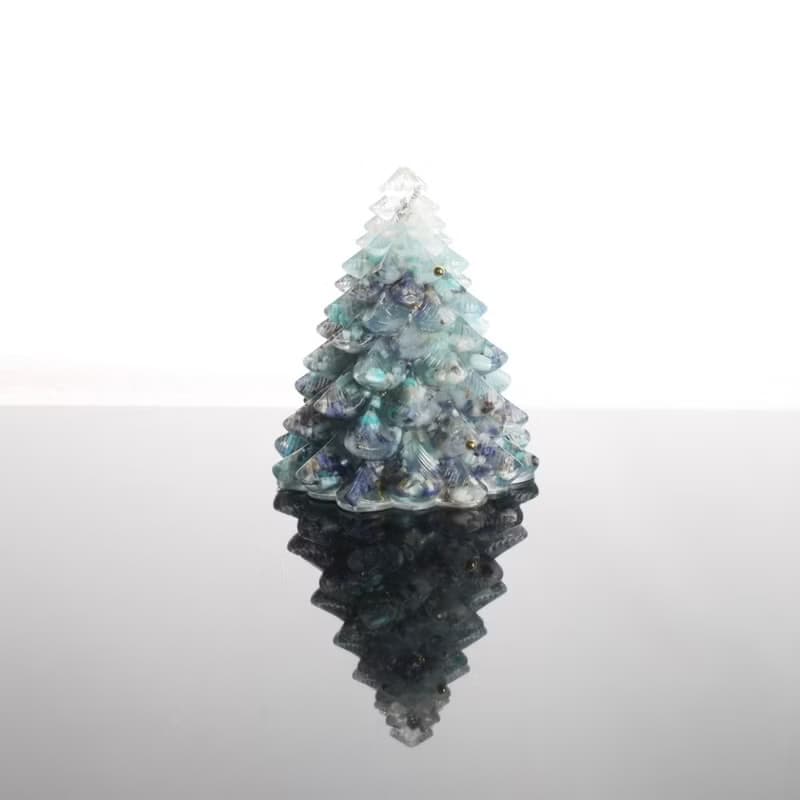 【聖誕禮物】藍色細雪水晶寶石大聖誕樹-奧剛能量樹/療癒礦石交