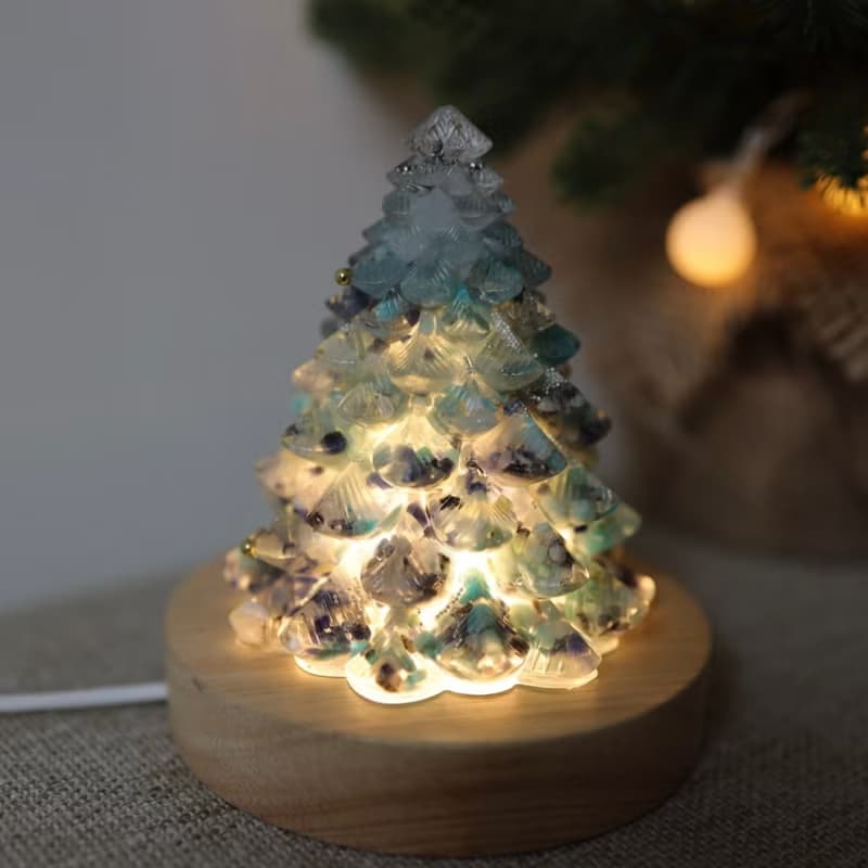 【聖誕禮物】藍色細雪水晶寶石大聖誕樹-奧剛能量樹/療癒礦石交