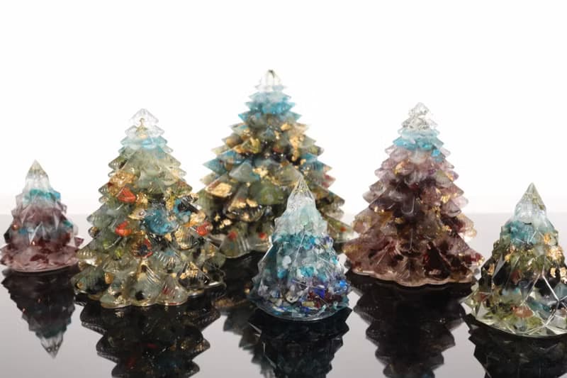 【聖誕禮物】藍色細雪水晶寶石大聖誕樹-奧剛能量樹/療癒礦石交