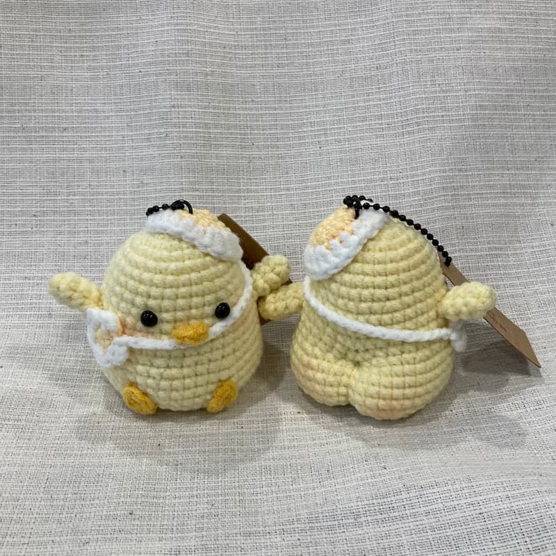 Crocheted Chick Keychain