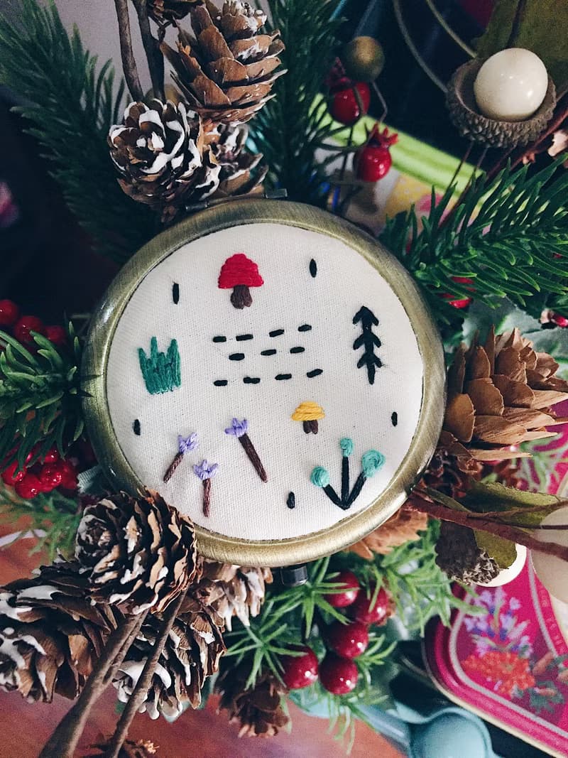Forest Park Embroidery | Embroidery Compact Mirror | Christmas Gift
