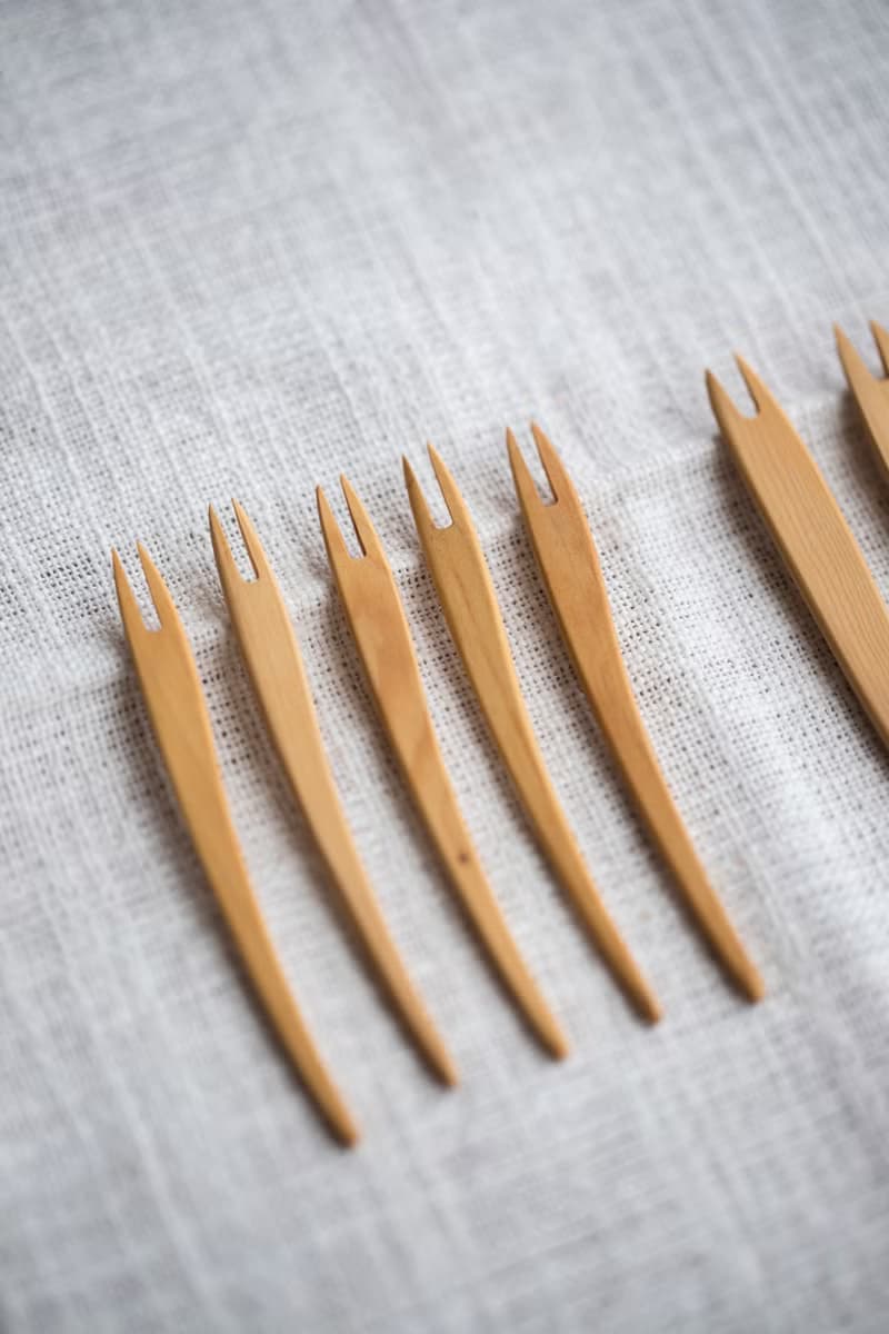 甜點刀&叉 榧木 原木