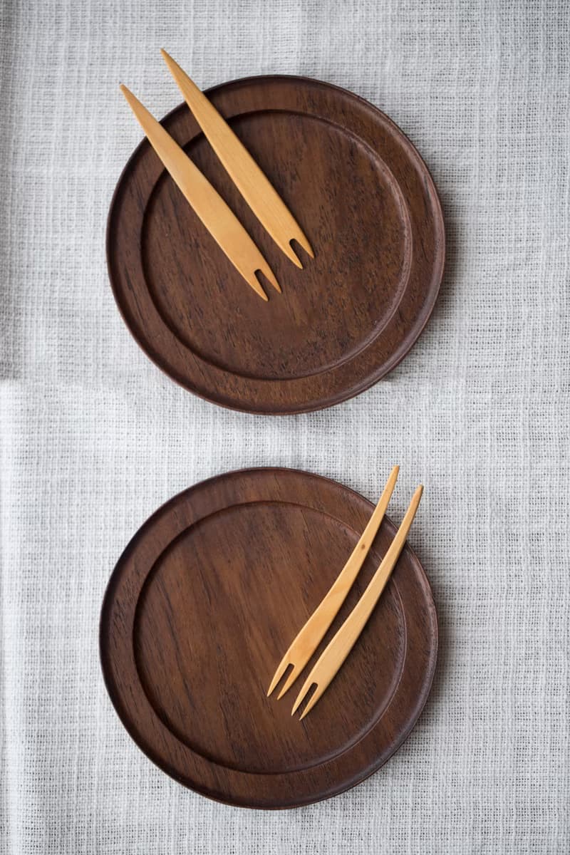 甜點刀&叉 榧木 原木