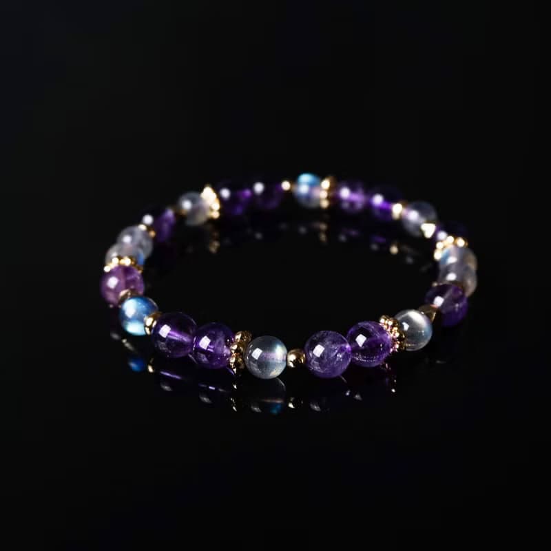 輕設計系列 // 拉長石紫水晶 手鍊 // 智慧 舒緩思緒