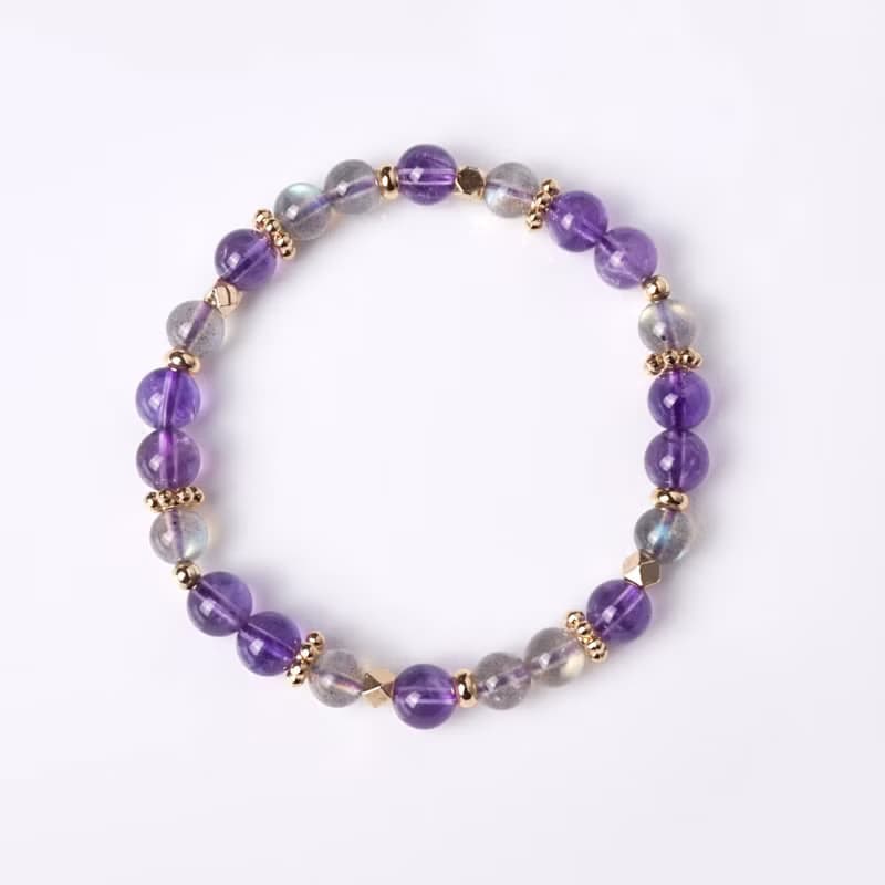 輕設計系列 // 拉長石紫水晶 手鍊 // 智慧 舒緩思緒