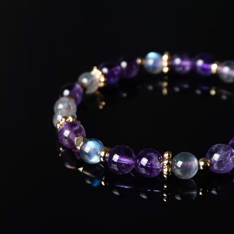 輕設計系列 // 拉長石紫水晶 手鍊 // 智慧 舒緩思緒