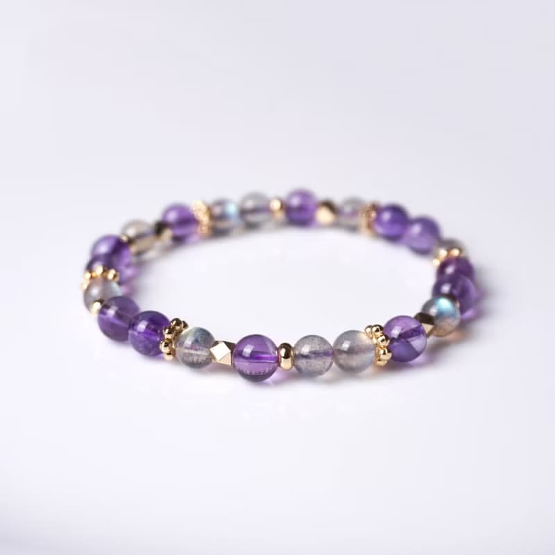 輕設計系列 // 拉長石紫水晶 手鍊 // 智慧 舒緩思緒
