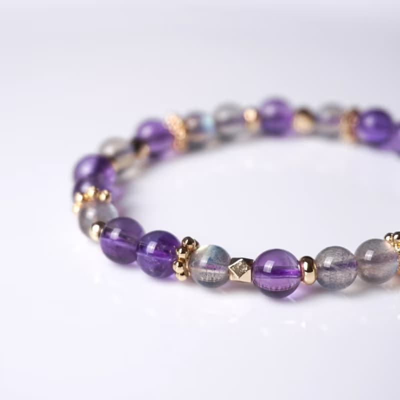輕設計系列 // 拉長石紫水晶 手鍊 // 智慧 舒緩思緒