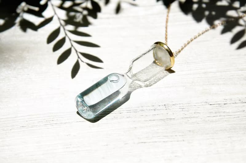 情人節禮物 / 海洋風 / 英式透明感玻璃球沙漏項鍊 -蔚藍海岸