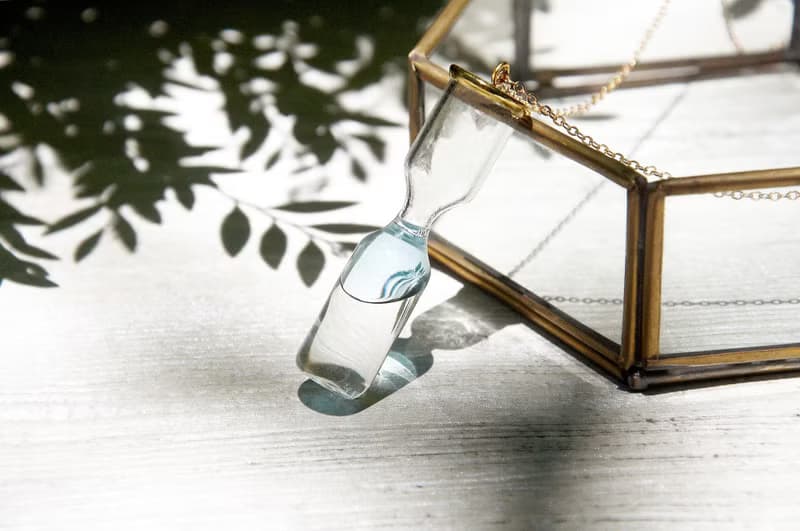情人節禮物 / 海洋風 / 英式透明感玻璃球沙漏項鍊 -蔚藍海岸