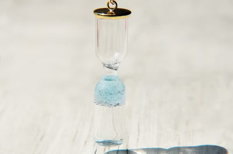 情人節禮物 / 海洋風 / 英式透明感玻璃球沙漏項鍊 -蔚藍海岸