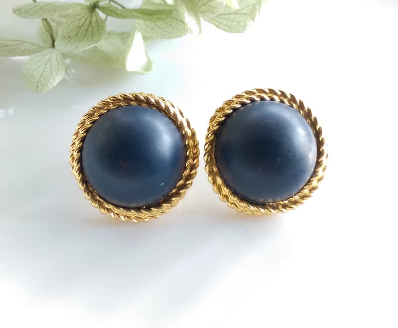 Vintage Jewelry 西洋古董飾品 簡約 旋轉框  針式耳環