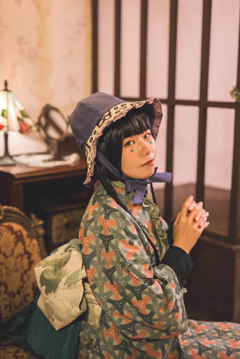 【昭和花柄】古典荷葉帽/遮陽帽/漁夫帽
