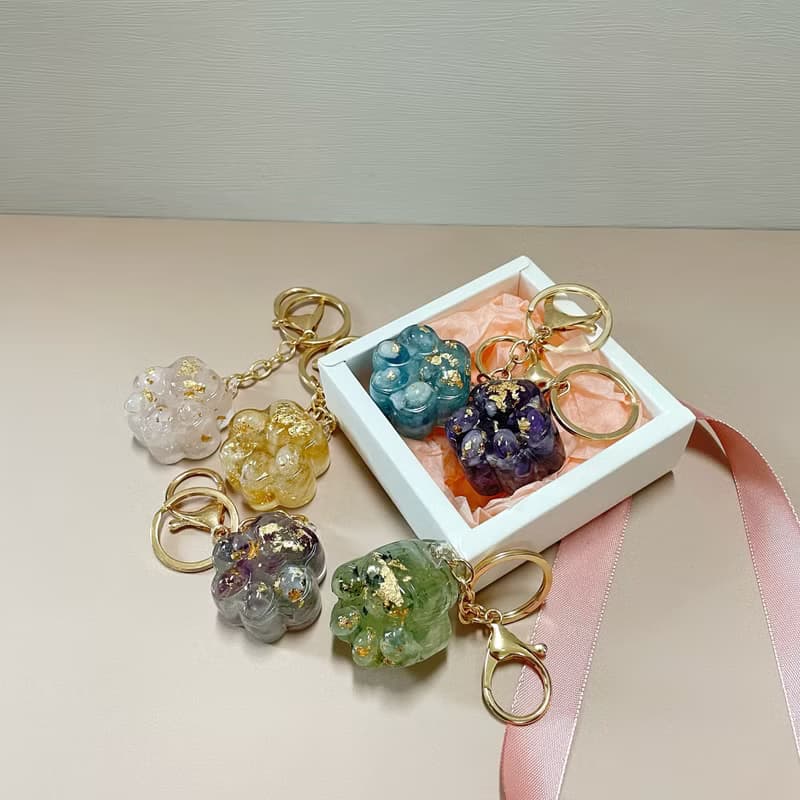 【手工製作】-天然能量水晶/貓掌鑰匙圈