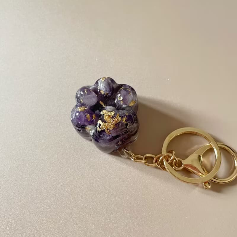 【手工製作】-天然能量水晶/貓掌鑰匙圈