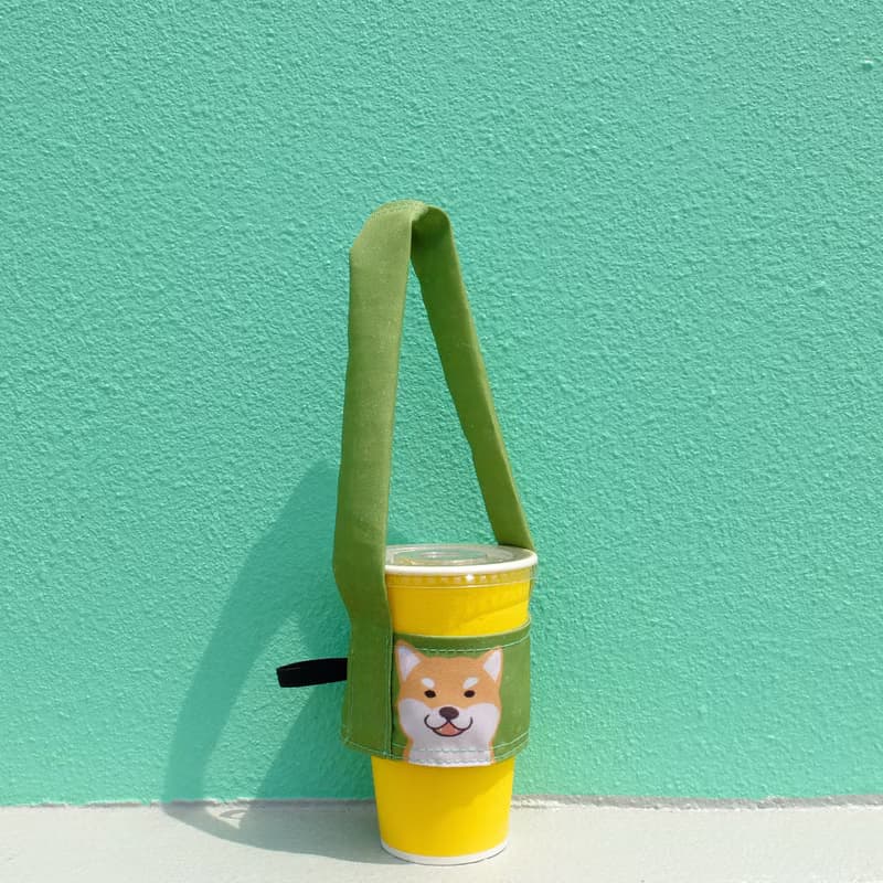 柴犬好可愛噢,飲料提袋(可收納吸管)