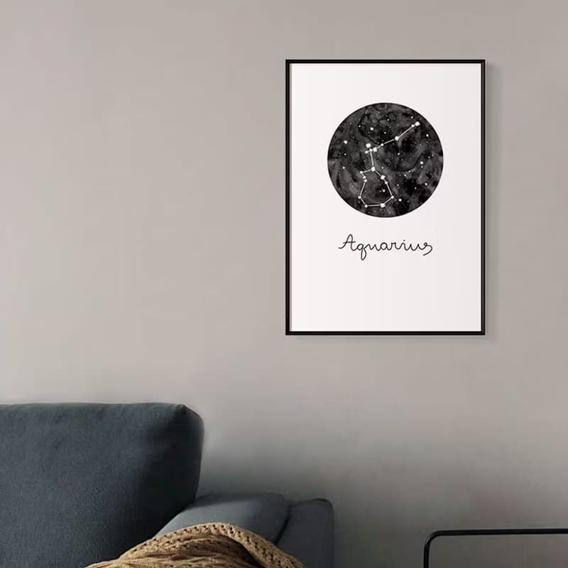 水瓶座 Aquarius-咖啡廳掛畫/十二星座/床頭畫/星際/餐廳/工作室
