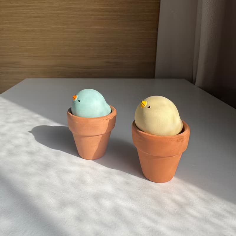 小山雀盆栽擴香石|企業贈禮|婚禮小物|