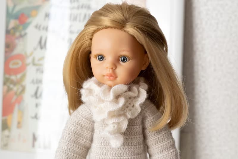 Openwork scarf for dolls, doll clothes, 娃娃衣服 针织围巾 给我女儿的礼物 人形 娃娃配件 娃娃 冬季服装