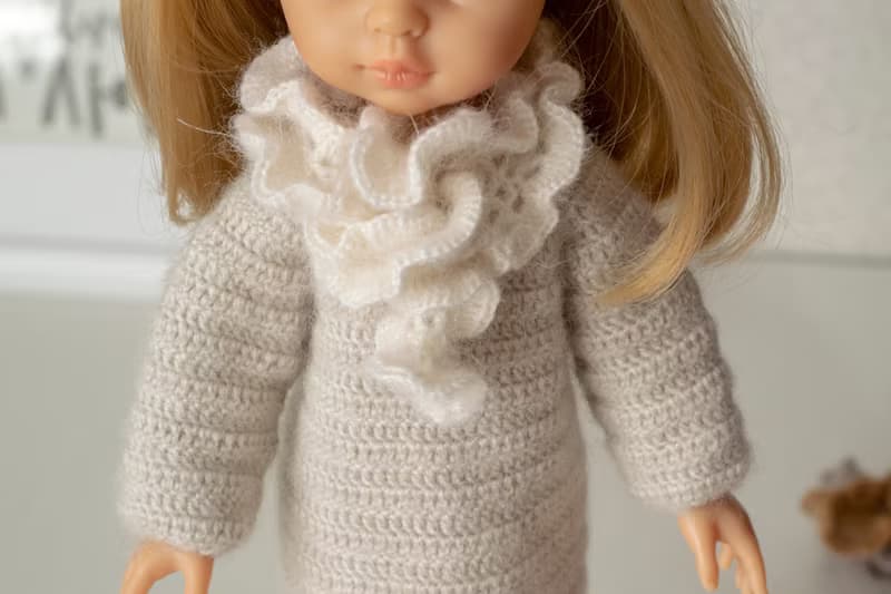 Openwork scarf for dolls, doll clothes, 娃娃衣服 针织围巾 给我女儿的礼物 人形 娃娃配件 娃娃 冬季服装