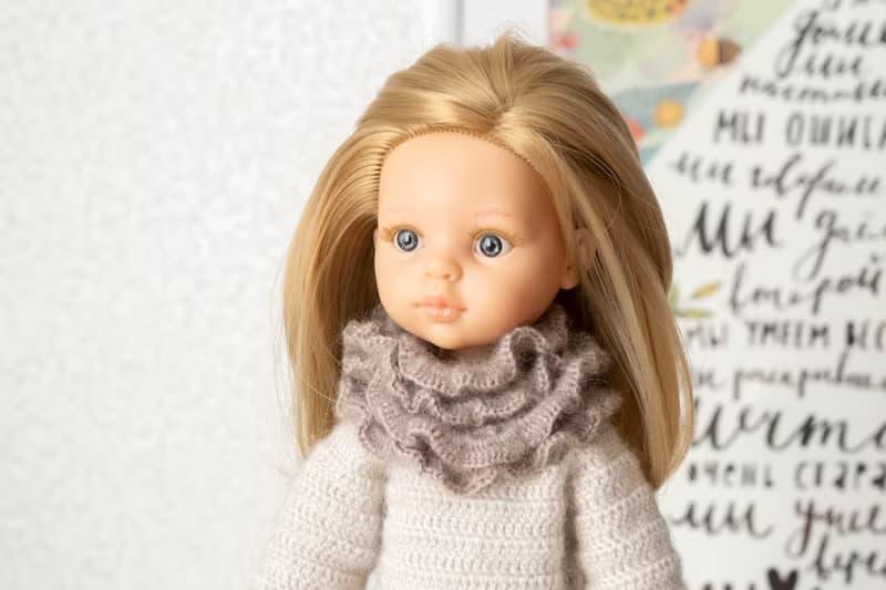 Openwork scarf for dolls, doll clothes, 娃娃衣服 针织围巾 给我女儿的礼物 人形 娃娃配件 娃娃 冬季服装