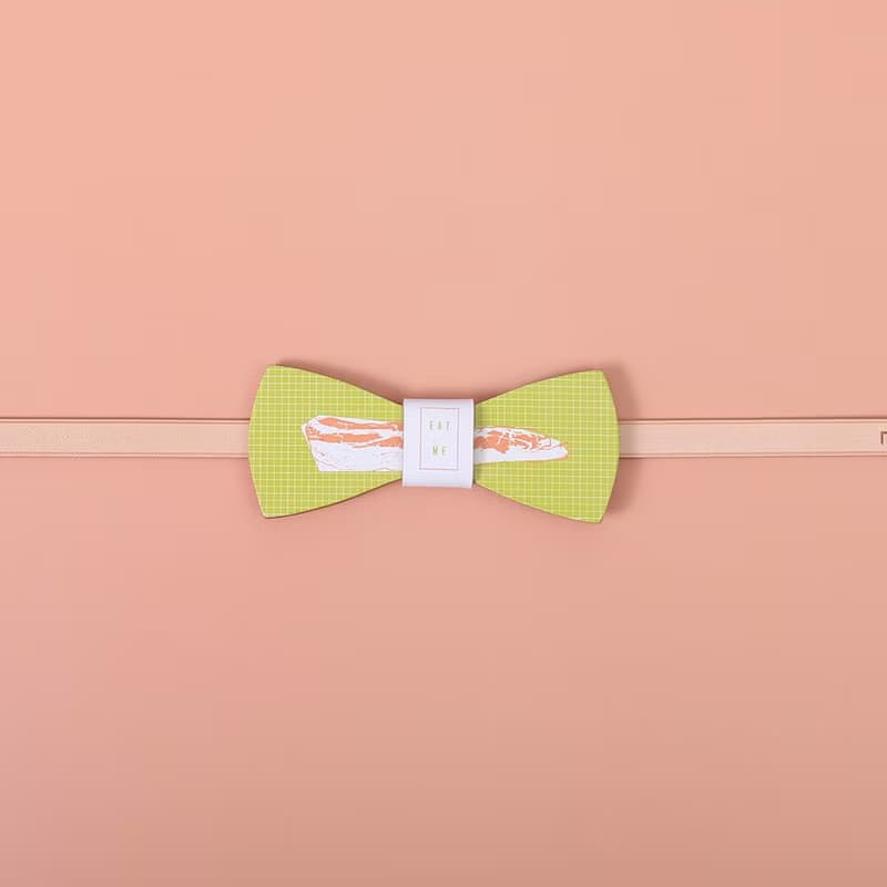 NoMatch不合設計牛皮手工五花肉培根有趣格紋復古領結bowtie