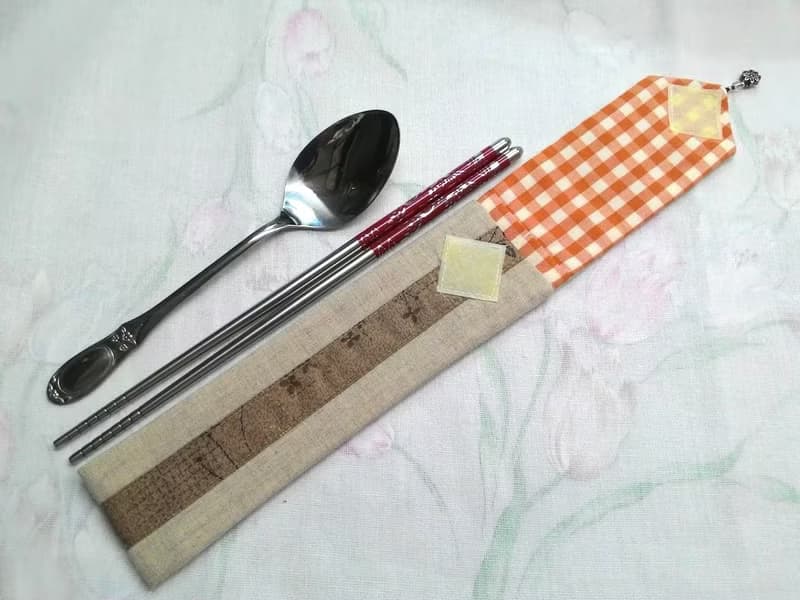 餐具組隨身收納袋 筷套F02-008~獨特設計手工縫製