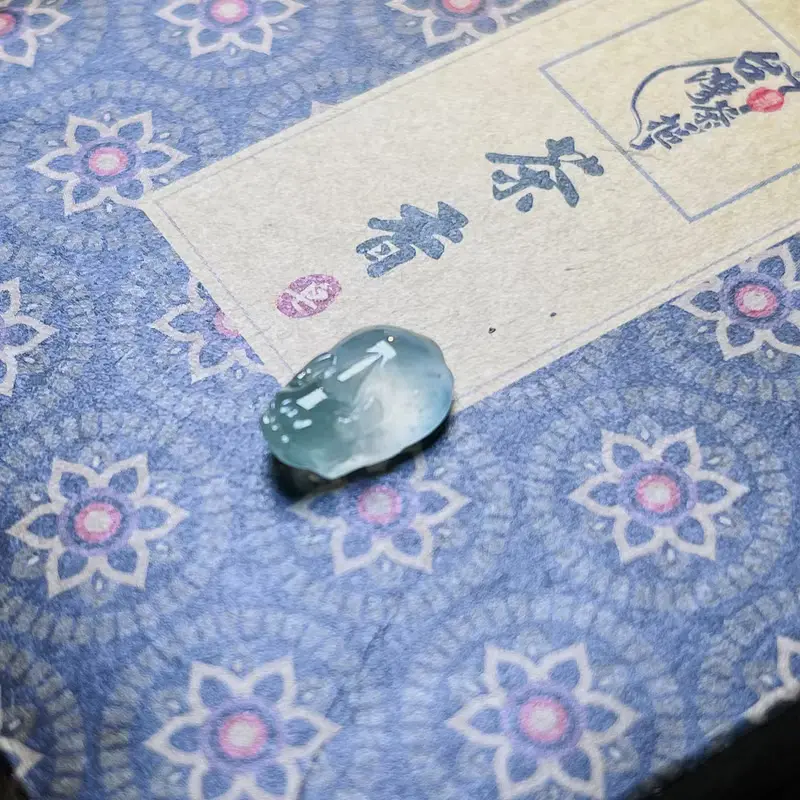 【招財神獸】冰種飄花翡翠貔貅 |戒面 |裸石 |天然緬甸玉A貨|送禮